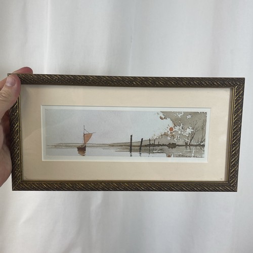 Impresión artística de James Spencer barco de pesca japonés vela costa acuarela - Imagen 9 de 11