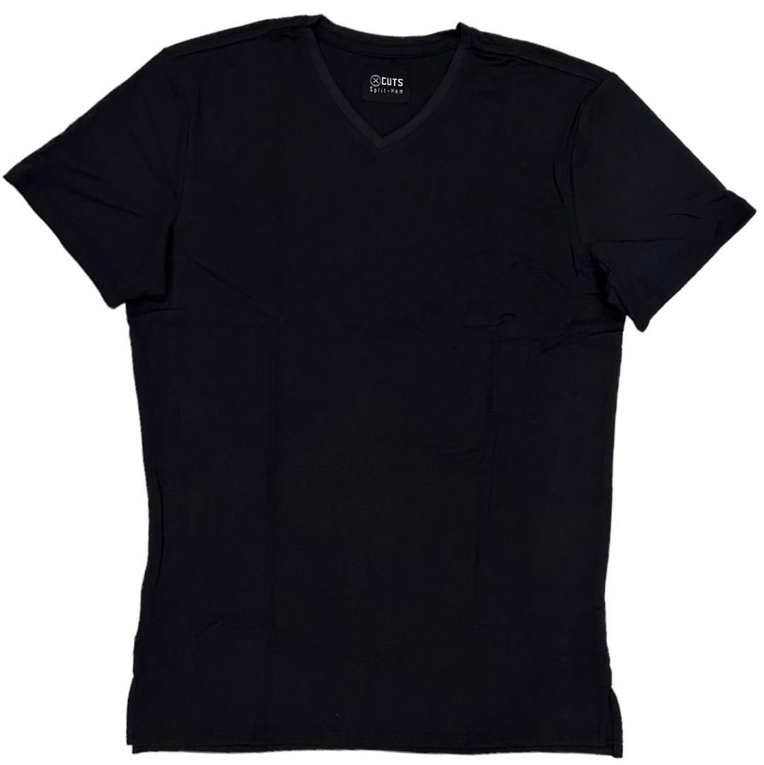 【SAINTPAIN】24SS SP OUTLINE STITCH V NECK T SHIRT SP OUTLINE STITCH V NECK T SHIRT-BLACK - saintpain | 60