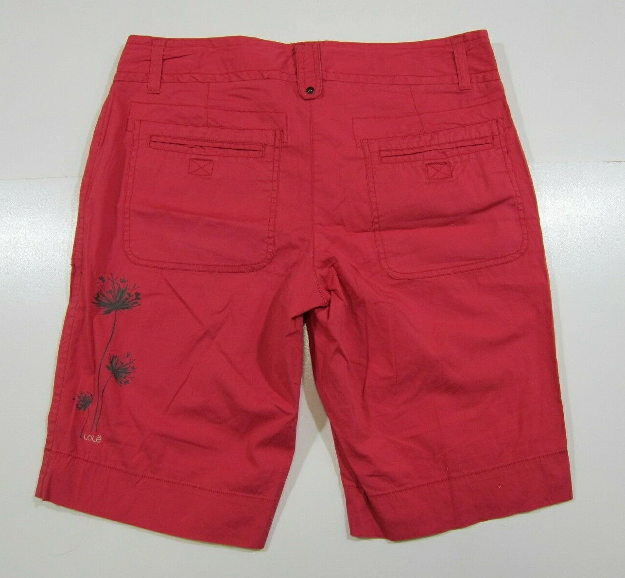 lole cotton stretch floral cargo bermuda shorts