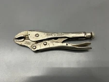 (L) VINTAGE PETERSEN DEWITT VISE GRIP 7WR 7" CURVED JAW LOCKING PLIERS - USA