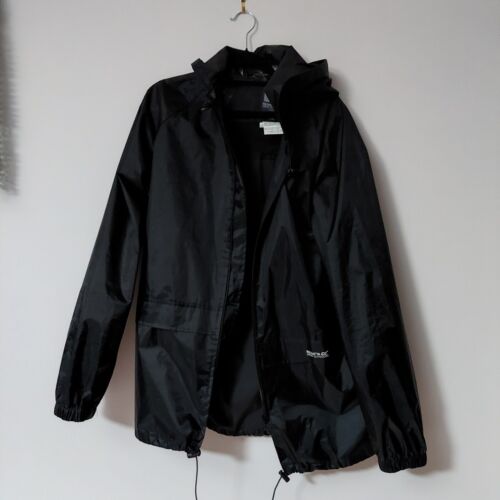 Regatta Black Hooded Stormbreak Waterproof Jacket Rain Coat  Unisex - Picture 1 of 2