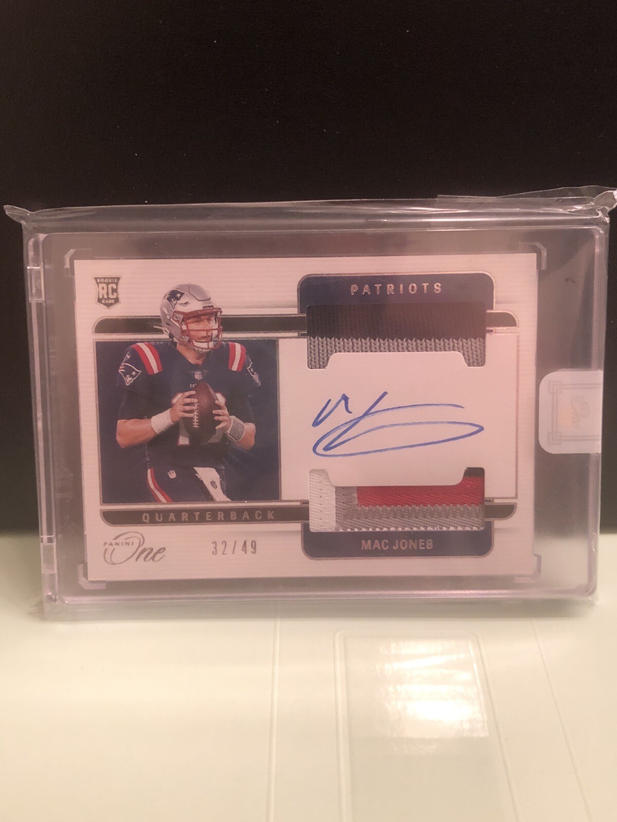 2021 Panini One Mac Jones Dual Patch Auto /49 RC