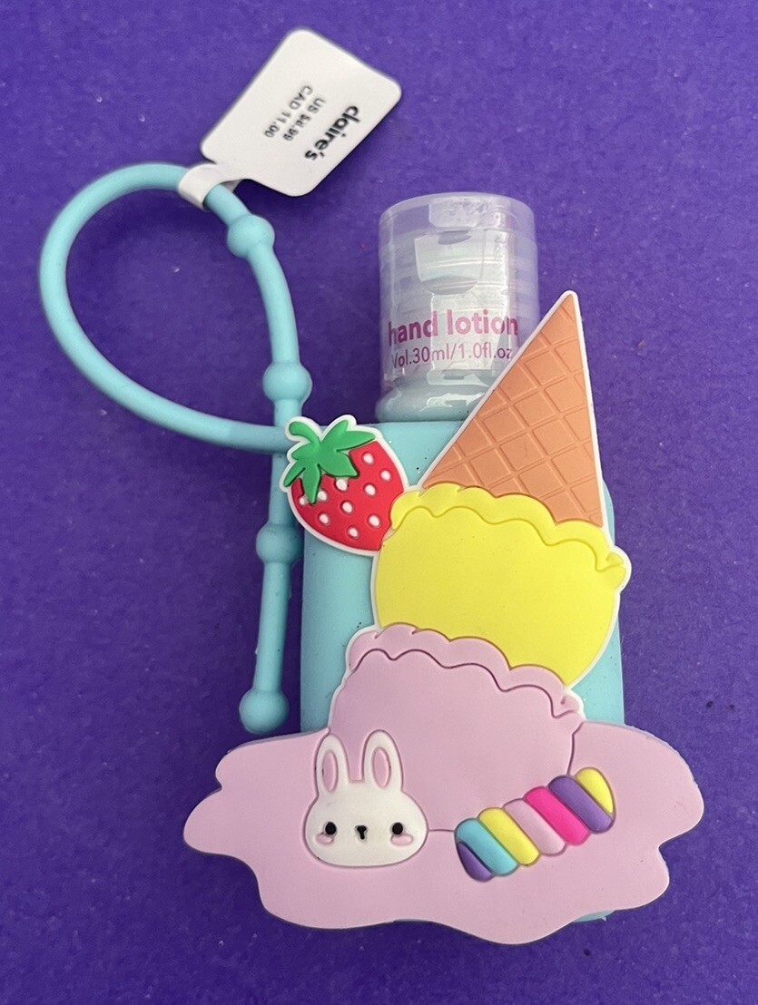 Cute Claire’s Ice Cream Hand Lotion with Silicone Holder NWT On Sale