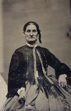 ANTIQUE civil war era Lady in Fancy Dress TINTYPE PHOTO