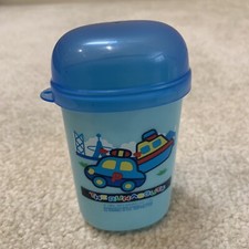 Sanrio The Runabouts Blue Plastic Container Box Lid Cars Vehicles Prints