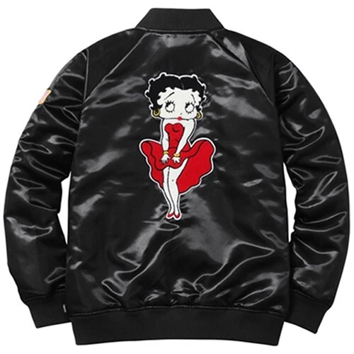 Veste club satin Supreme x Betty Boop noir M