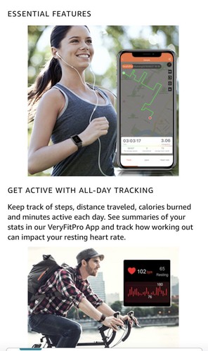 Fitness Tracker with Heart Rate Monitor, Smart Watch, Black - 第 9/12 張圖片