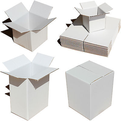 WHITE SHIPPING BOXES SMALL MEDIUM LARGE STORAGE POSTAL CAKE PARTY GIFT