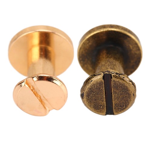 200 Set Chicago Screws Set 9.5x8mm Brass Uniform Coating Leather Screw Rivet Hot - Picture 4 of 18