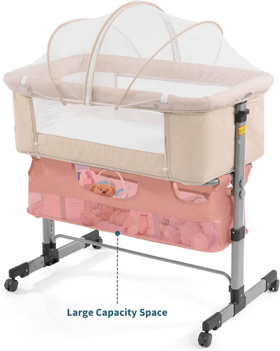 3In1 Bedside Crib for Girl or Boy, Bedside Sleeper for Baby Portable and Adjusta - Picture 4 of 12