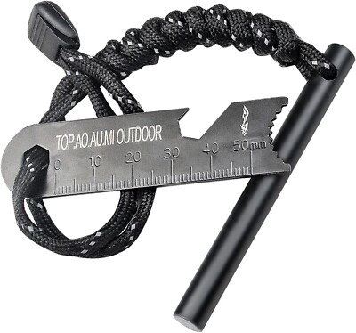 Survival Tool, Feuerstarter Ferro Rod Feuerstarter Kit & Backpacking Multifunktion