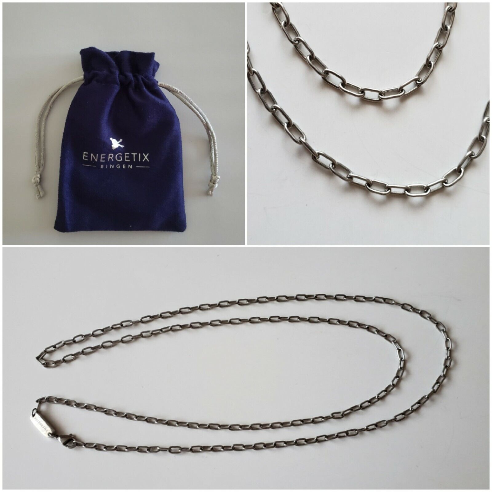 ENERGETIX Kette Halskette Nr. 2779-1   Edelstahl allergenfrei  -  90 cm - NEU 