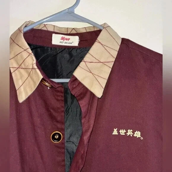 Mr. Donoo Oysa Maroon Shirt Jacket Samurai Graphic Long Sleeve, Size XL Men's - Image 3 of 3