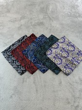 100 Silk Handkerchief 9 x 9in Paisley Pocket Squares