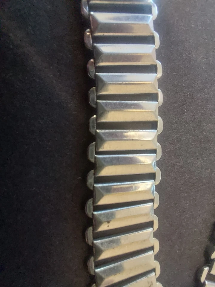 Pulseira de relógio de bambu ZRC BONKLIP STYLE 16mm cromada militar - década de 1940 - Imagem 2 de 4