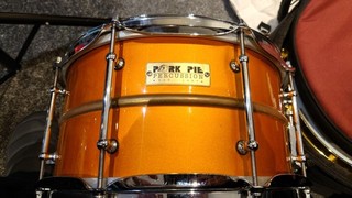 Pork Pie Brass 13x7 Snare Drum rare