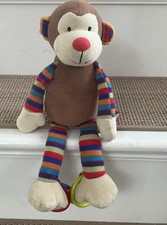 Little Jellycat Jazzie Stripe Monkey Sensory Plush Soft Toy Retired 12”
