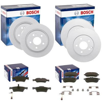 BOSCH BREMSSCHEIBEN + BELÄGE VORNE + HINTEN passend für MERCEDES E-KLASSE W212 