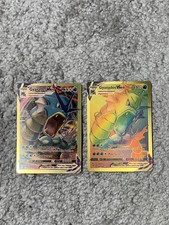 Set of 2 Gyarados VMax HP330 Hyper Beam Gold Foil Fan Art NM!