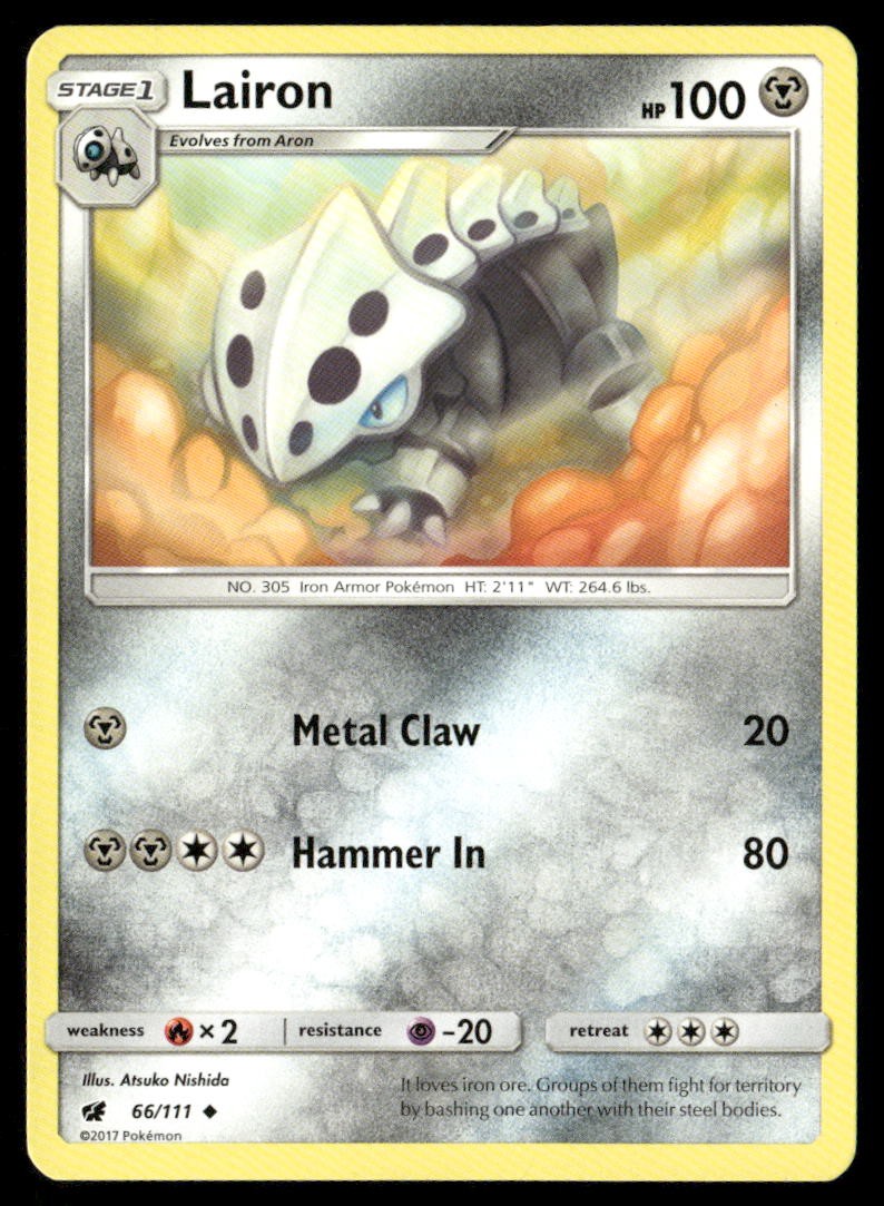 Lairon Crimson Invasion 66/111 Uncommon Pokemon Near Mint
