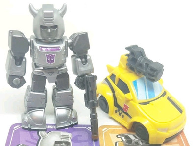 Blokees Transformers Defender 2 Bumblebee Robot Rare & Car 100% Complete - LOT