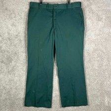 VTG 70s Big Mac Work Pants Mens 42x28 Fits 40x27 Forest Green Scovill Twill