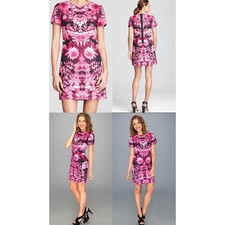 Michael Michael Kors Pink Floral Kaleidoscope Mini Shift Dress Size 8
