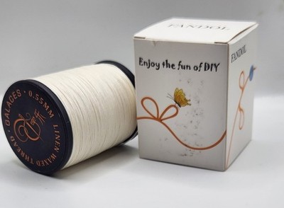 FANDOL 100% Natural Linen Thread Waxed Thread for Bookbingding, Leather Sewing,