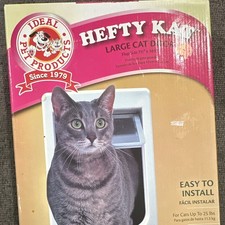 Ideal Pet Products Hefty Kat Large Cat Door 4-Way Manual Lock ABS Plastic