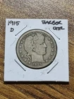 1915 D Barber Silver Quarter VG Very Good Condition U.S. 25c Coin (Raw13820)