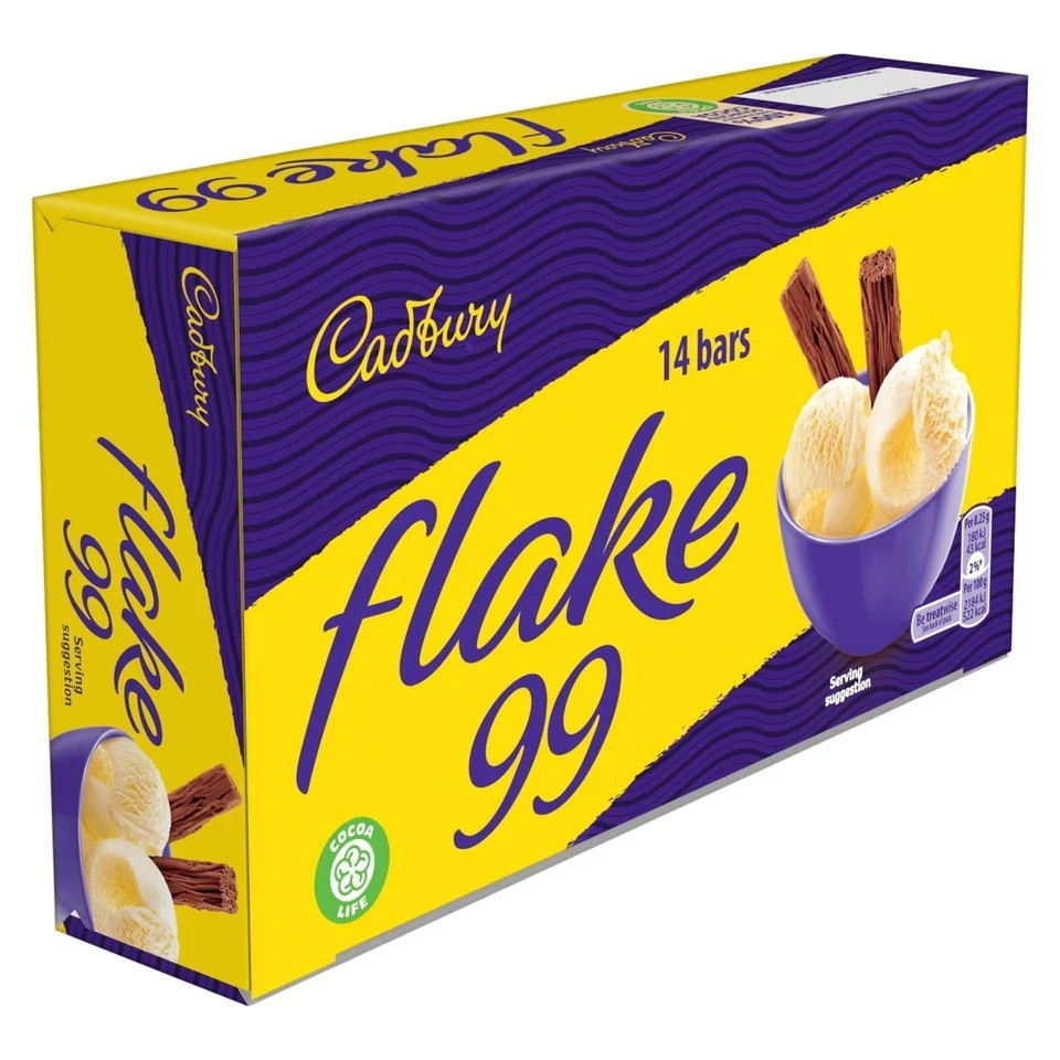 Cadbury Flake 99 Chocolate Bar, Individually Wrapped Flaky Milk ...