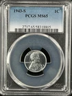 1943-S  1C  Lincoln Wheat One Cent  PCGS MS65  58318805