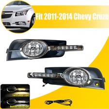Front Halogen Fog Lights Wled Drlturn Signal Fit 2011-2014 Chevrolet Cruze Front Halogen Fog Lights Wled Drlturn Signal Fit 2011-2014 Chevrolet Cruze