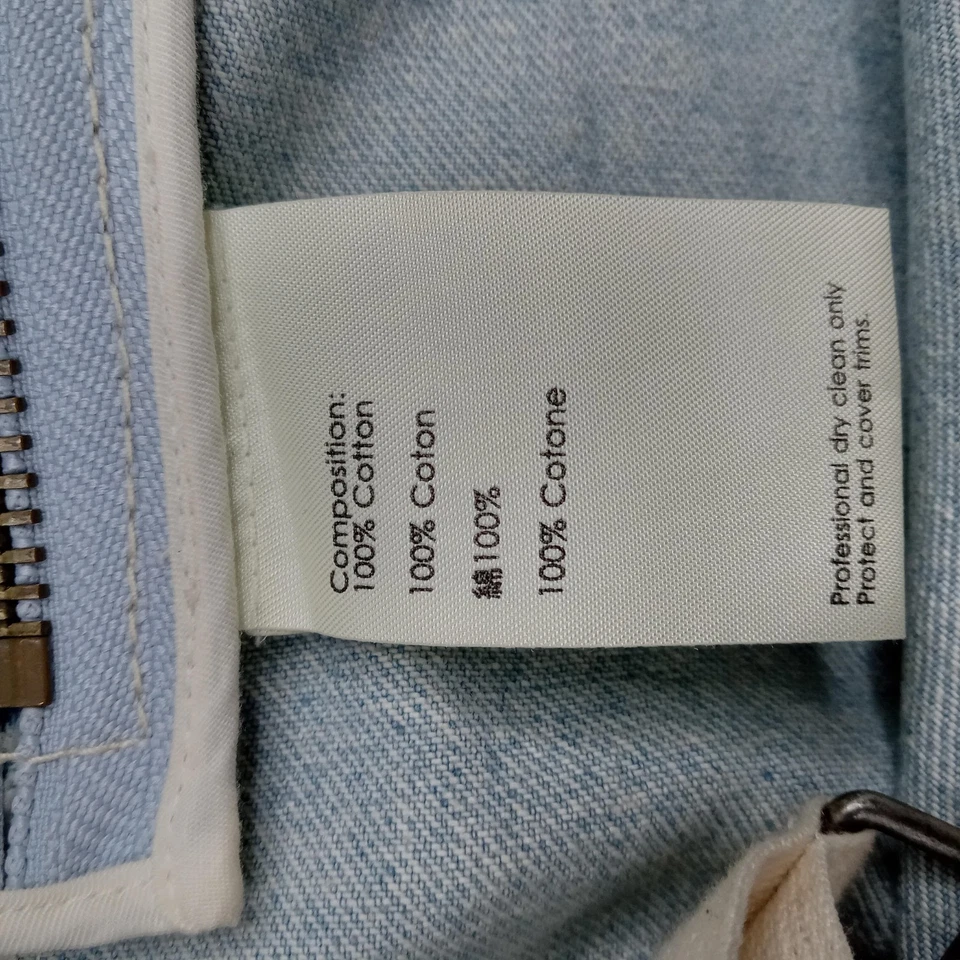 3.1 Phillip Lim Denim Vest Mens XS/S Light Wash Drawstring Side Zips Jacket Coat - Image 4 of 4