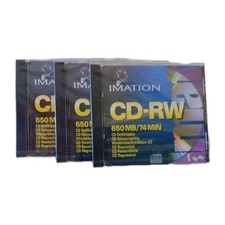 3 Imation CD-RW Discs 650 MB/ 74 min Circa 1999