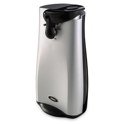 Oster 003147-000-002 Electric Tall Can Opener With Sharp Knife, Small, Silver
