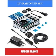 Boîtier Raspberry Pi 4B Miuzei avec ventilateur 30 mm et accessoires