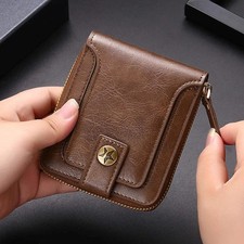 Vintage Men Small Wallet High Quality PU Leather Short Wallet with Coin Pocket