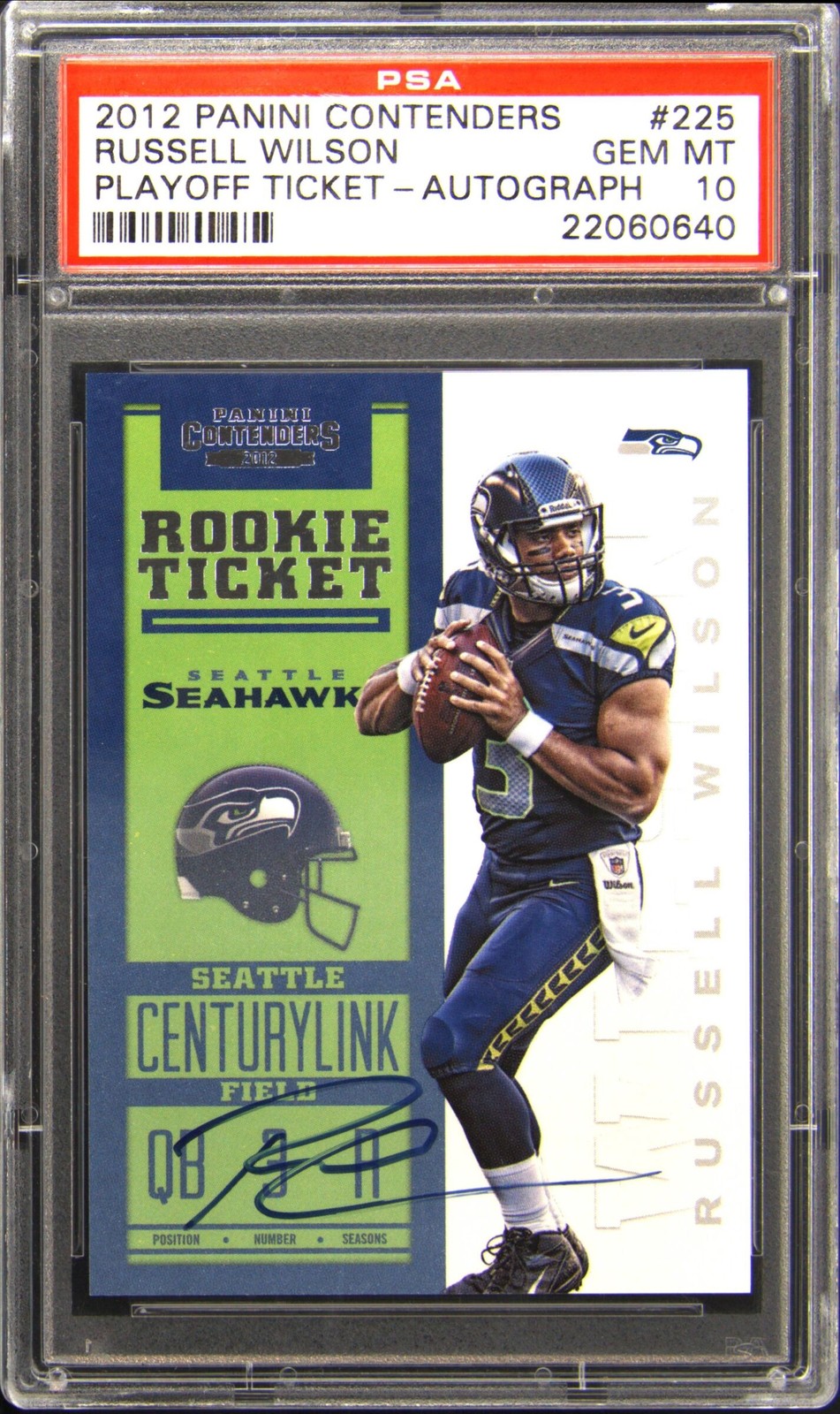 Russell Wilson Panini Contenders #225 Autograph-Playoff Ticket