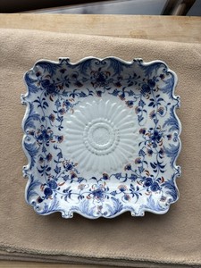 Antique 1850s English Staffordshire Porcelain Hand Painted Plate 9 Inch