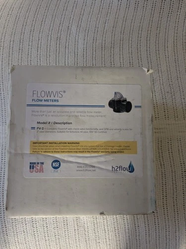 FlowVis FV-2 Flow Meter with Check Valve and Velocity Scale for 2" Sch. 40 Pipe