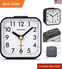 Small Battery Operated Analog Travel Alarm Clock Silent