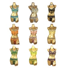 2Pcs Belly Dance Costumes for Women Tribal Belly Dance Bra and Belt for Carnival