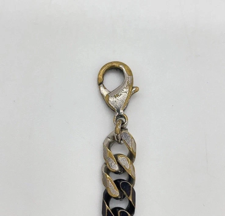 Auténtica pulsera de eslabones de cadena Dior CD Icon plateada y negra 18,08 g con caja RT100015 Foto 2 de 4