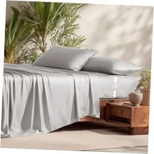 100 Rayon Viscose Derived from Bamboo Sheets Set - 4 California King Gray