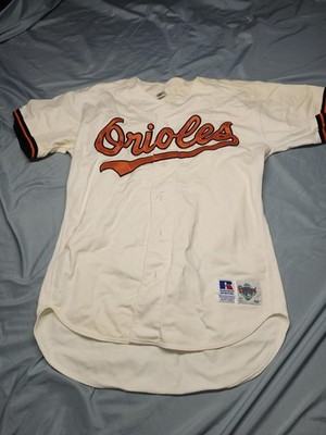 Vintage Baltimore Orioles White Jersey Russell Diamond Collection Size 44 Read