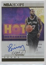 2016-17 Panini NBA Hoops Hot Signatures Jonathon Simmons #20 Auto 4v2