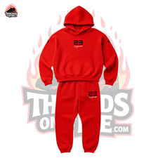 Men's Red Sweatsuit Red Hoodie Joggers Tracksuit To Match Air Jordan 4 Bred 2025