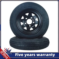 2PCS Trailer Tire Wheel Assembly 4.80-12 480-12 4.80x12 5 Lug on 4.5" 12" Rims