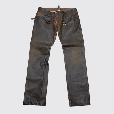 DSQUARED2 Jean Size EU52 Men Brown Faux Leather Made in Italy